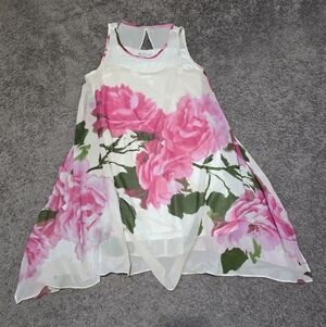 Robbie Bee White and Pink Floral Dress
